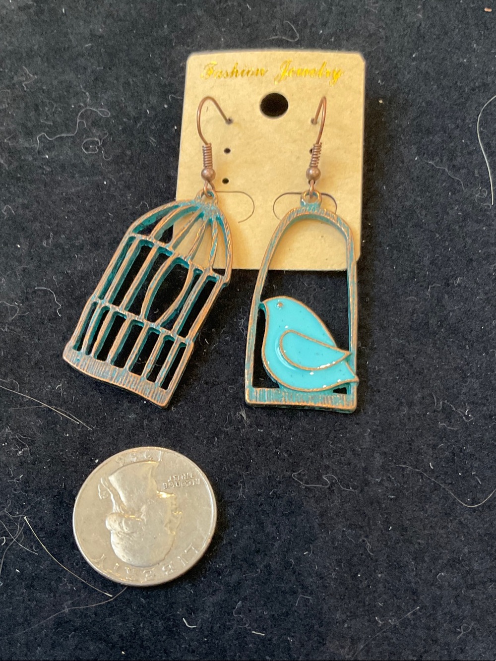 Turquoise Bird Cage Earrings